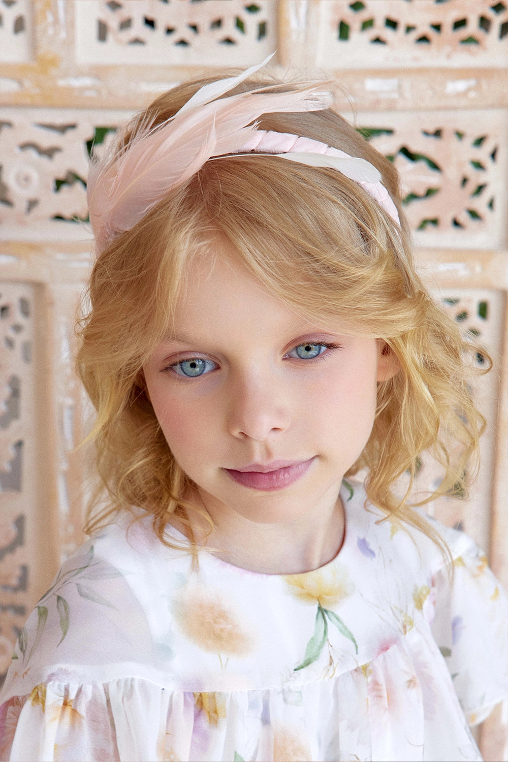 Soft pink feather hairband
