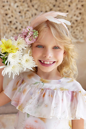 Soft pink feather hairband