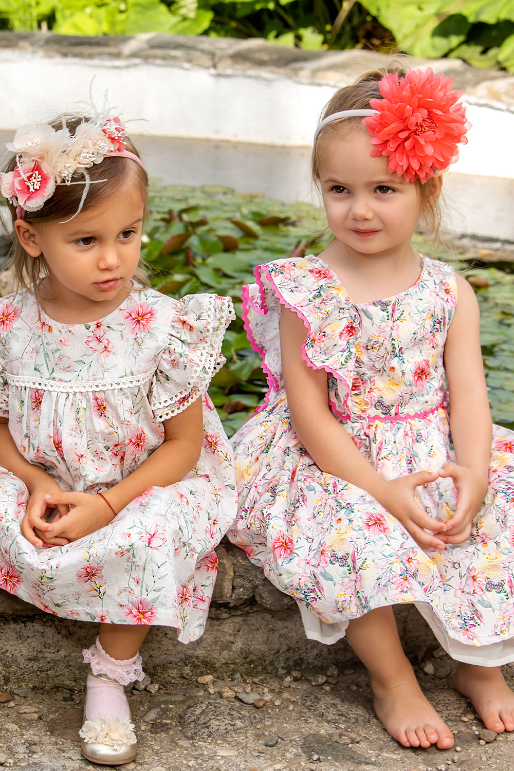 Baby cotton micro flowers dress with panties