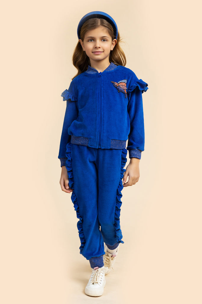 Velvet blue tracksuit store