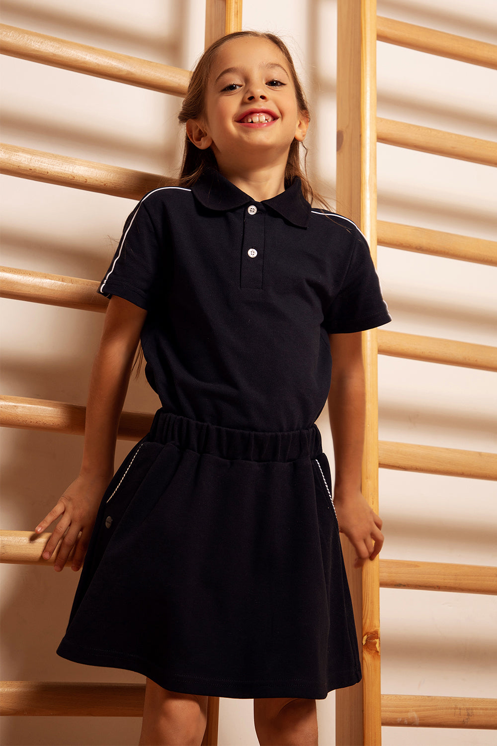 Dark blue jersey skirt