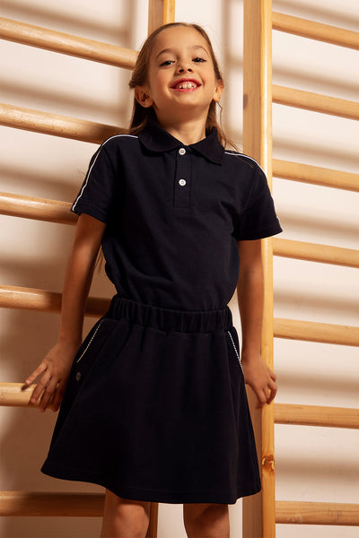 Dark blue jersey skirt