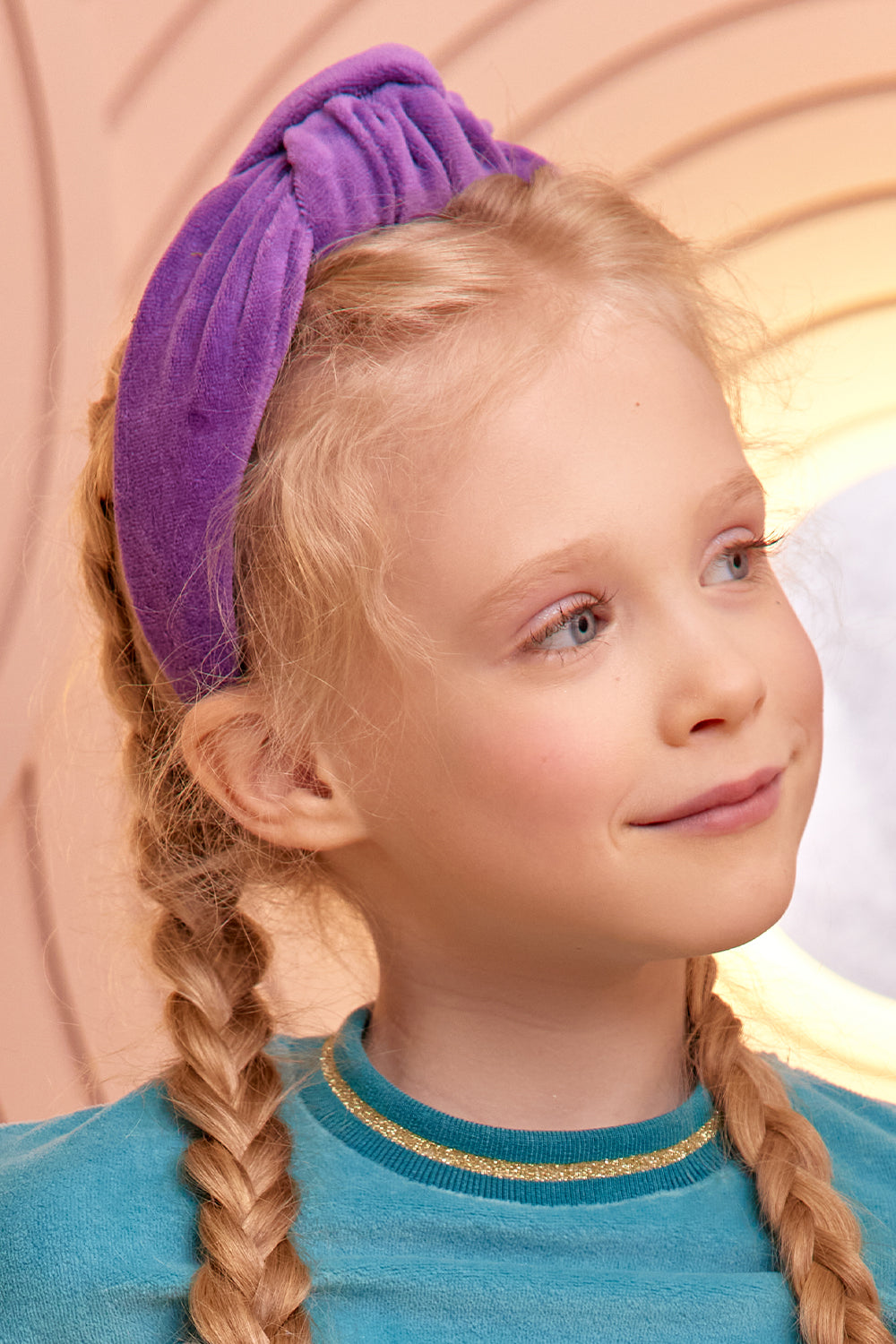 Purple velvet knot hairband