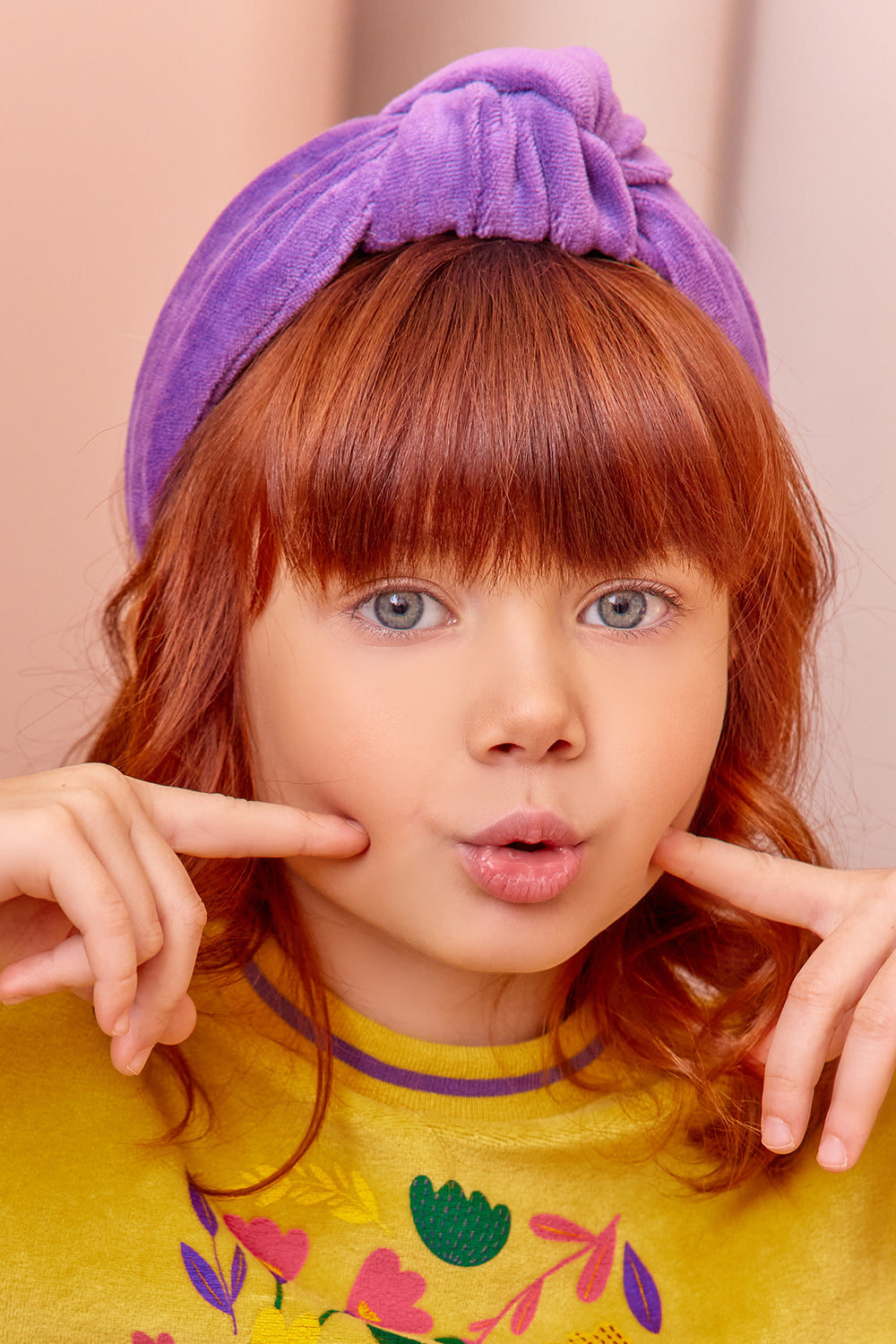 Purple velvet knot hairband