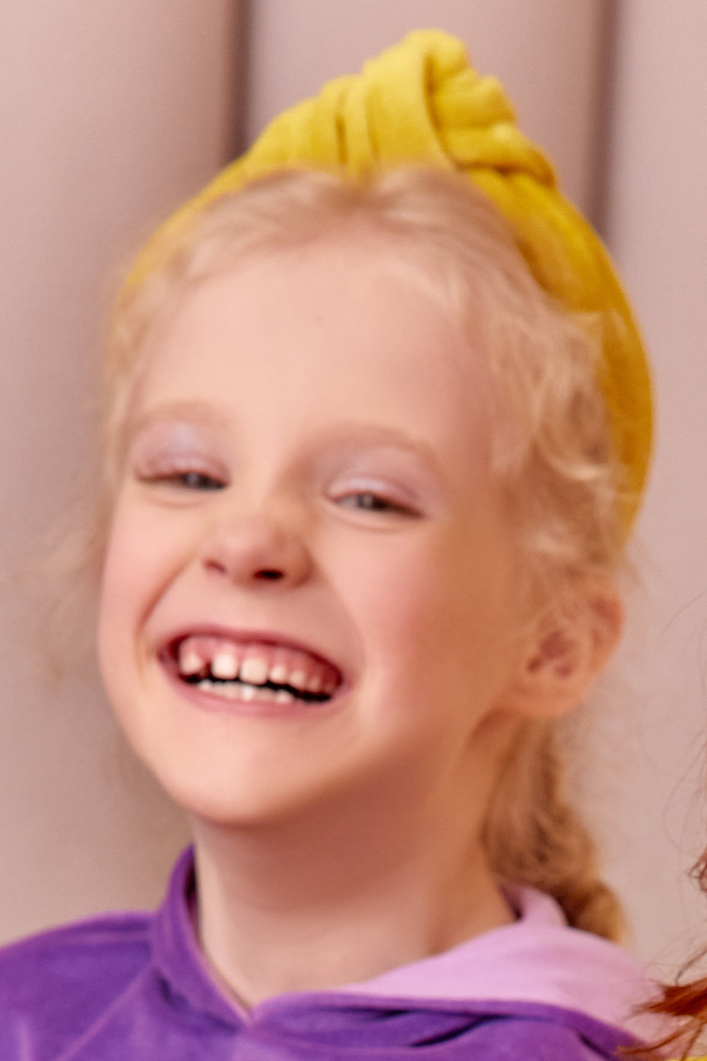 Yellow velvet knot hairband