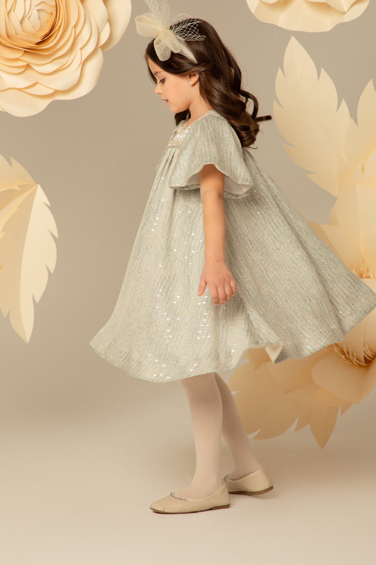 Back view of the blue A-line dress