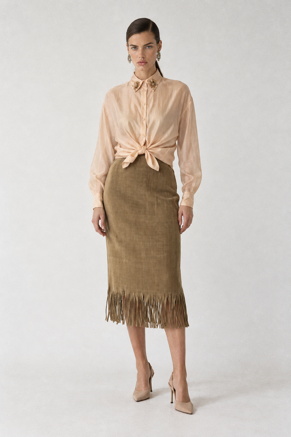 SAVANNA Fringed Skirt