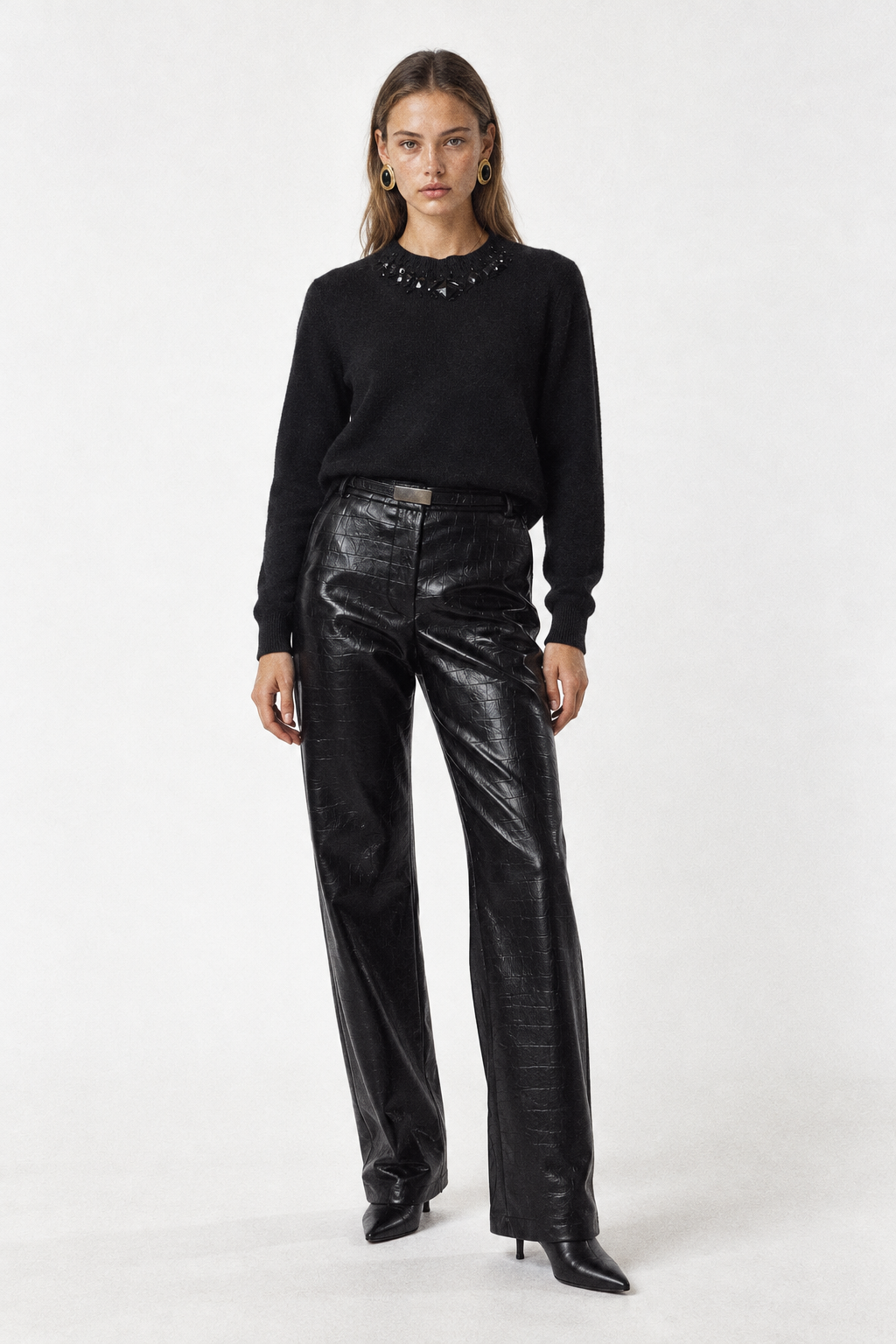 NERA Faux Leather Trousers