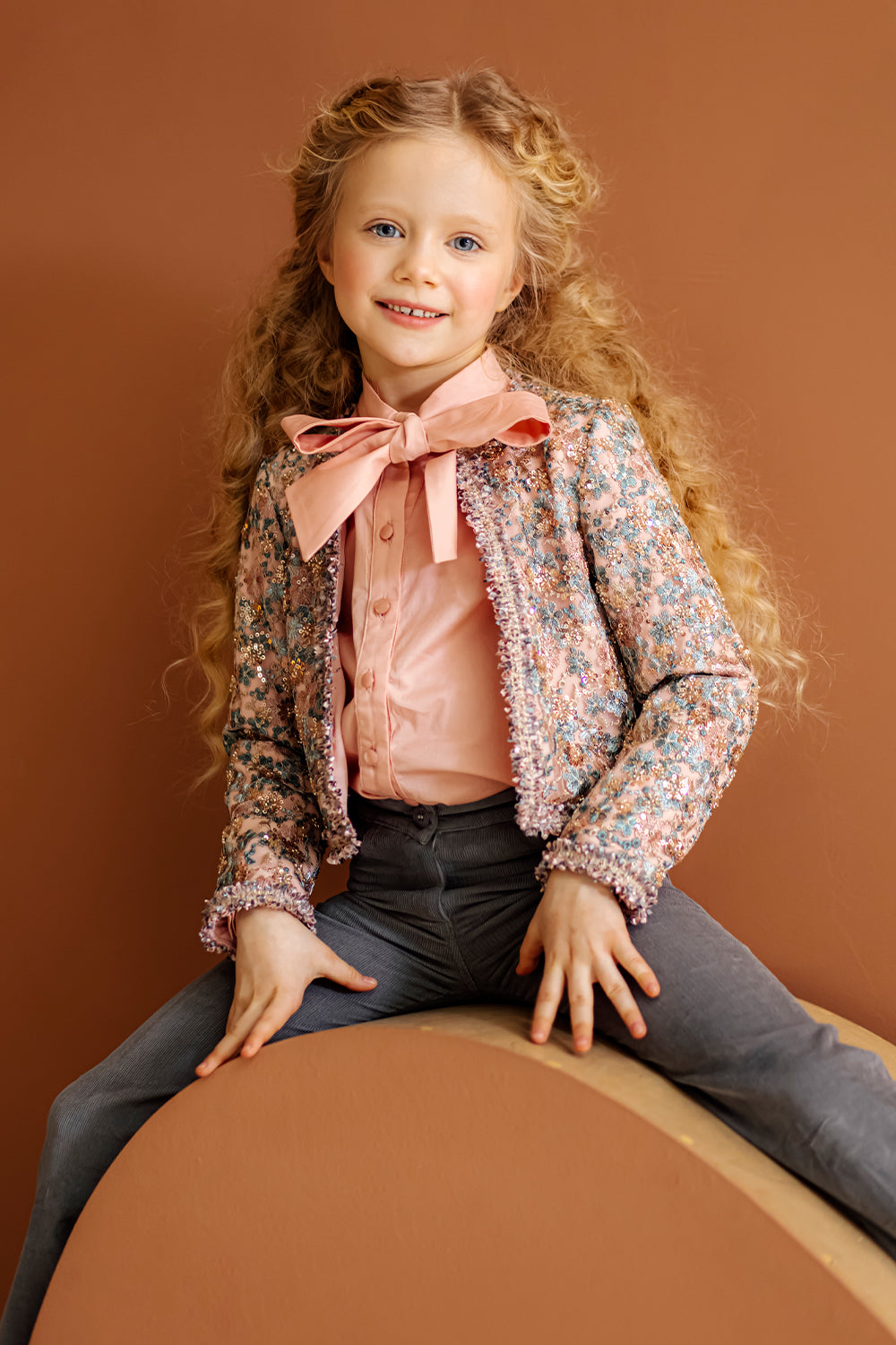 Gray cotton corduroy trousers