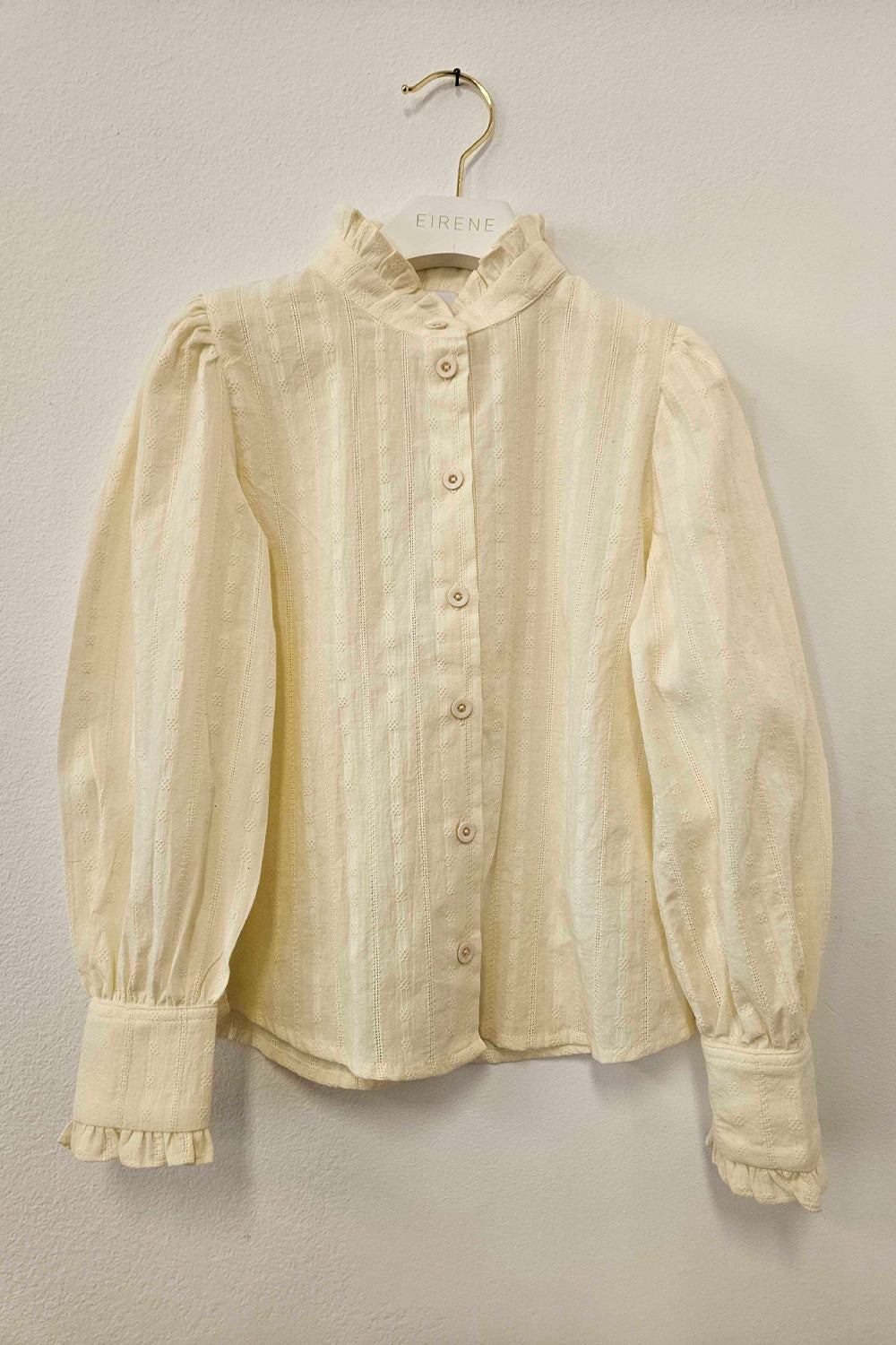 Ivory cotton embroidered shirt