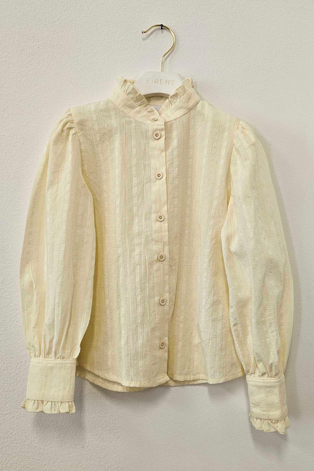 Ivory cotton embroidered shirt