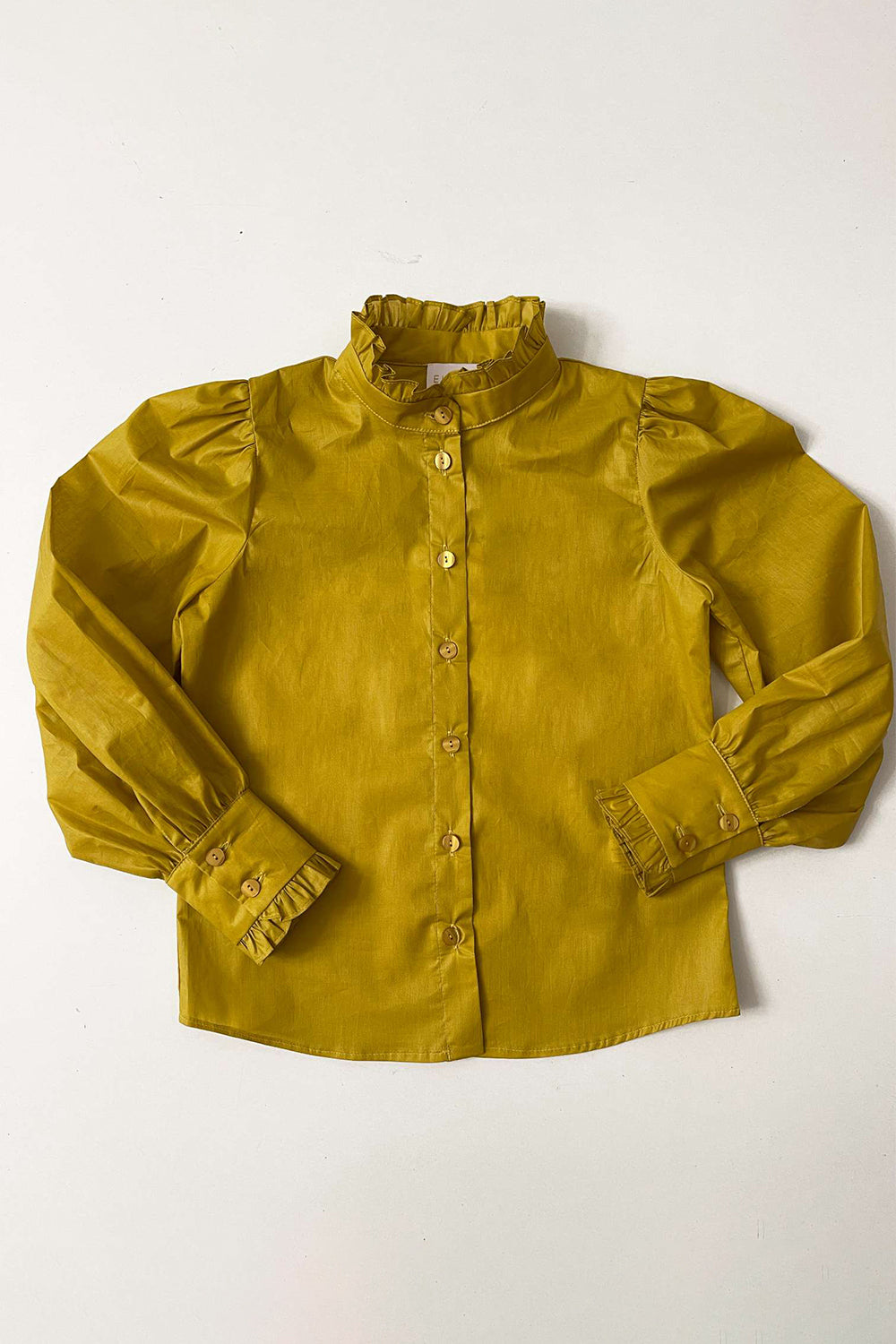 Mustard satin cotton shirt