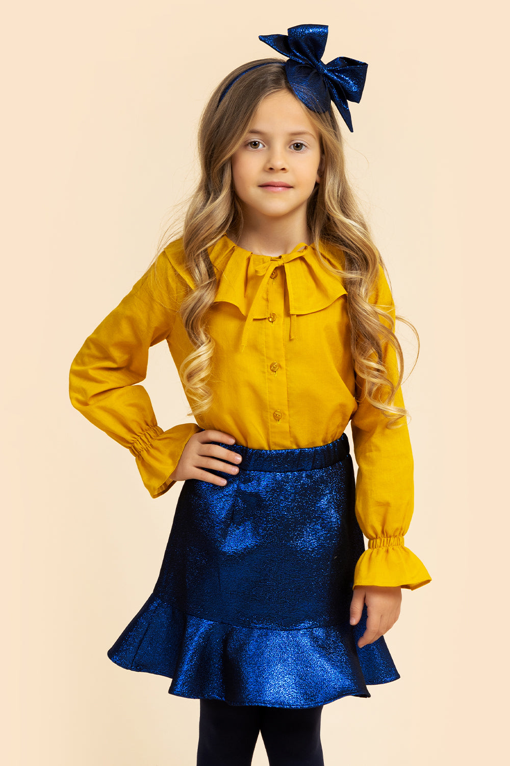 Mustard yellow cotton shirt