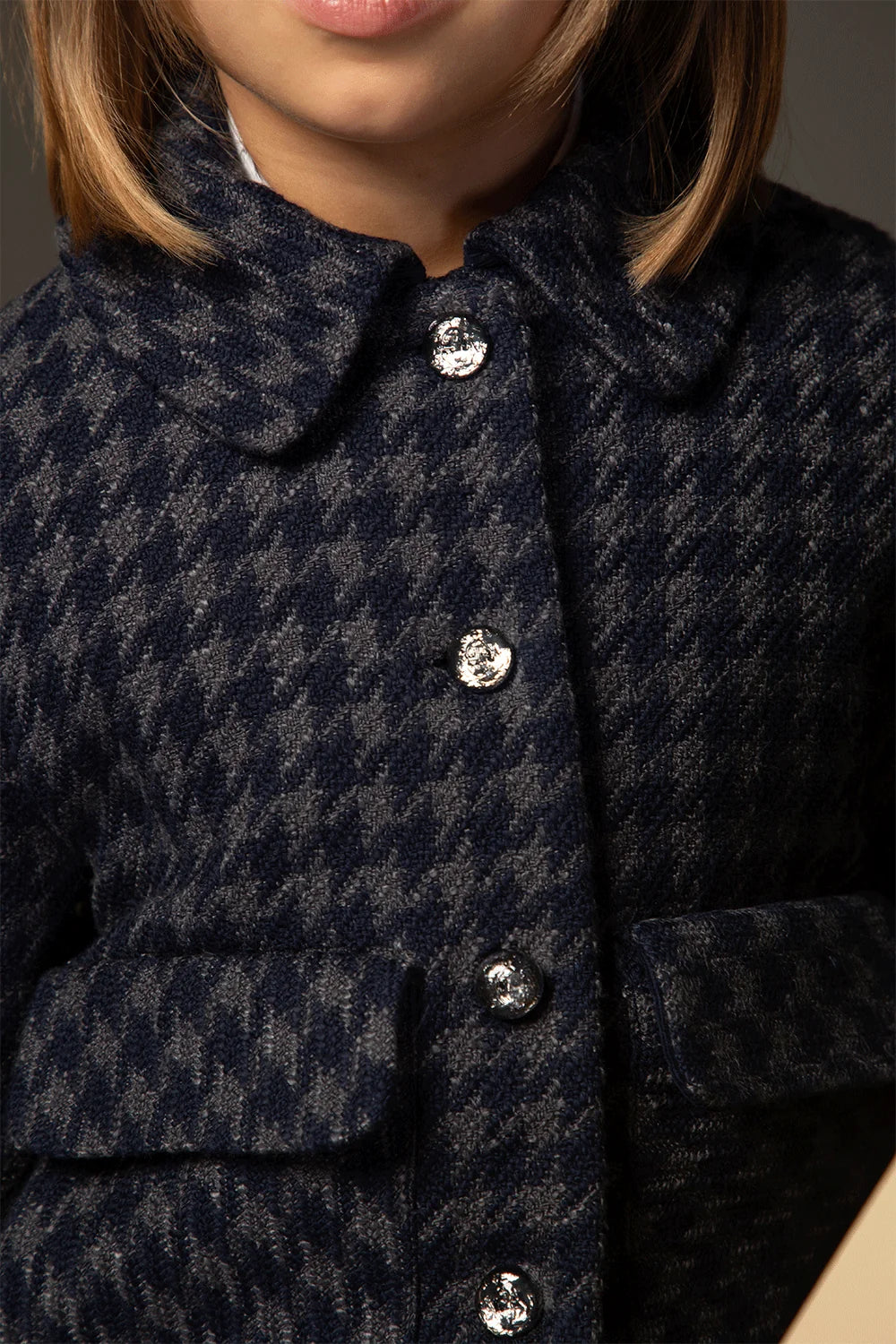 Elegant navy and grey tweed jacket