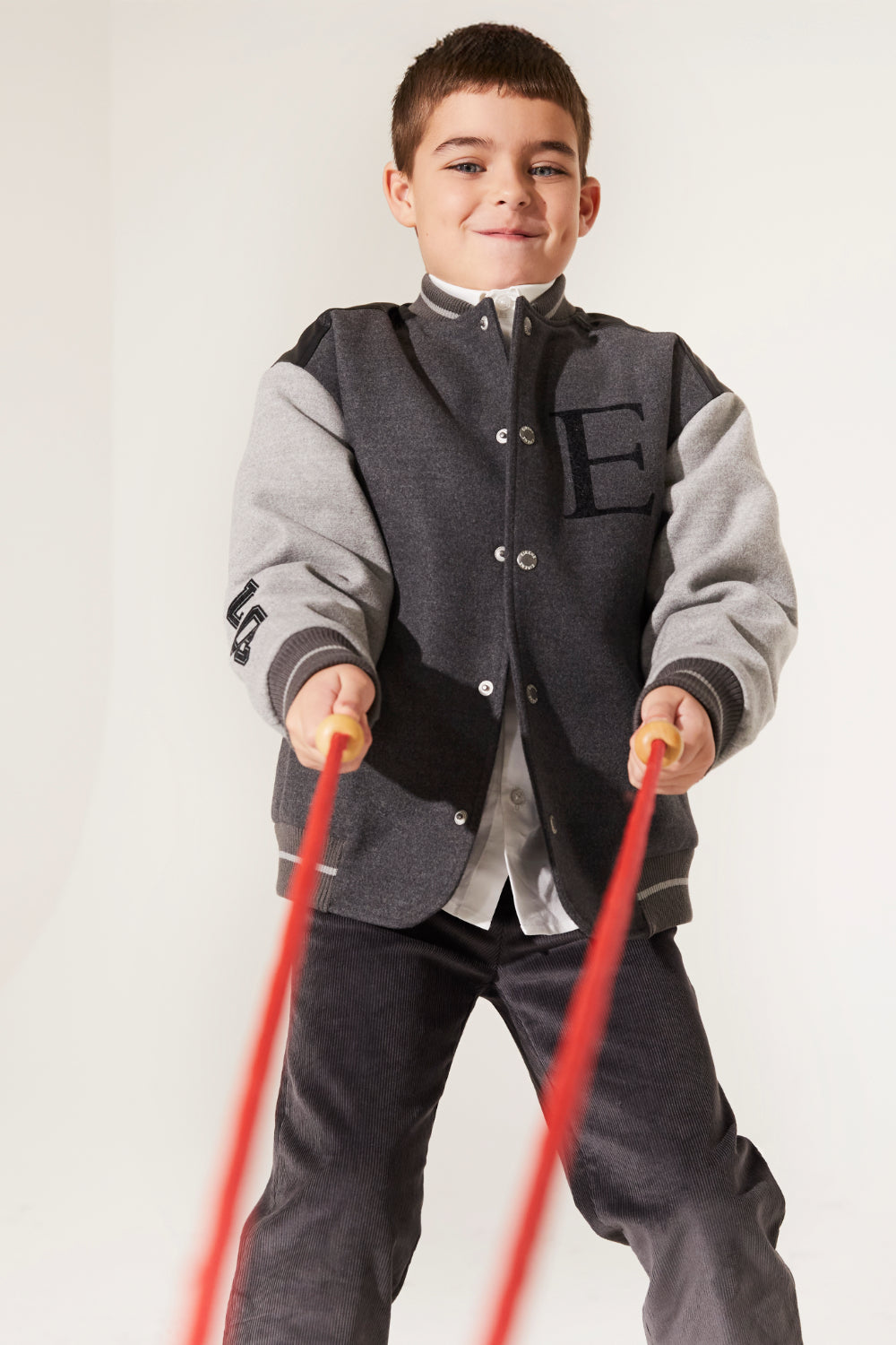 Gray corduroy trousers