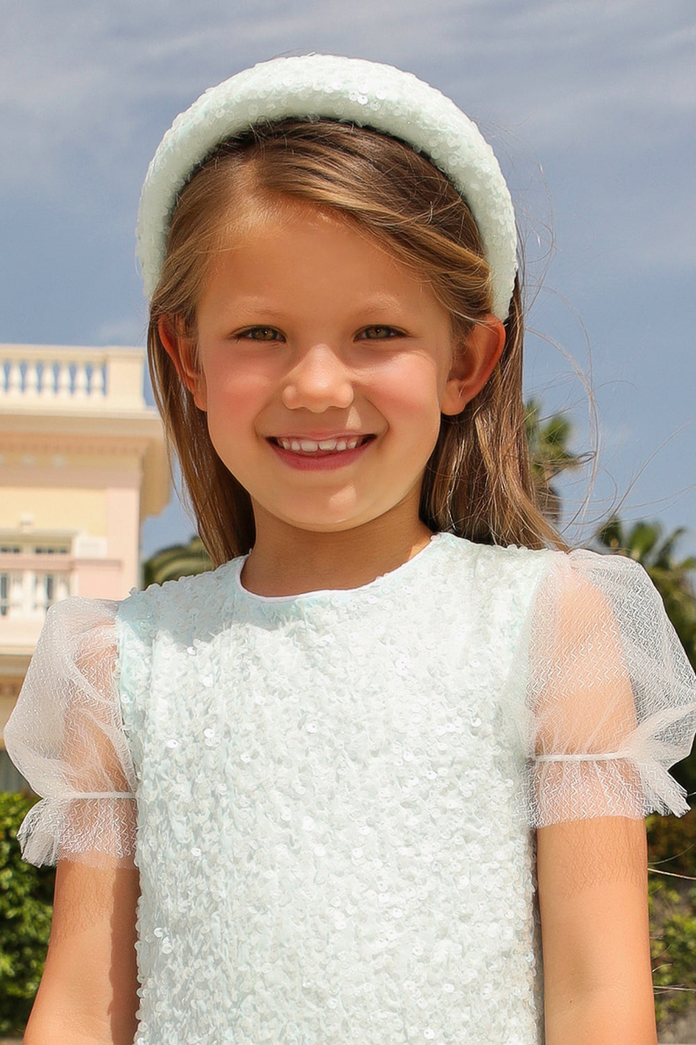 Light blue sequin headband