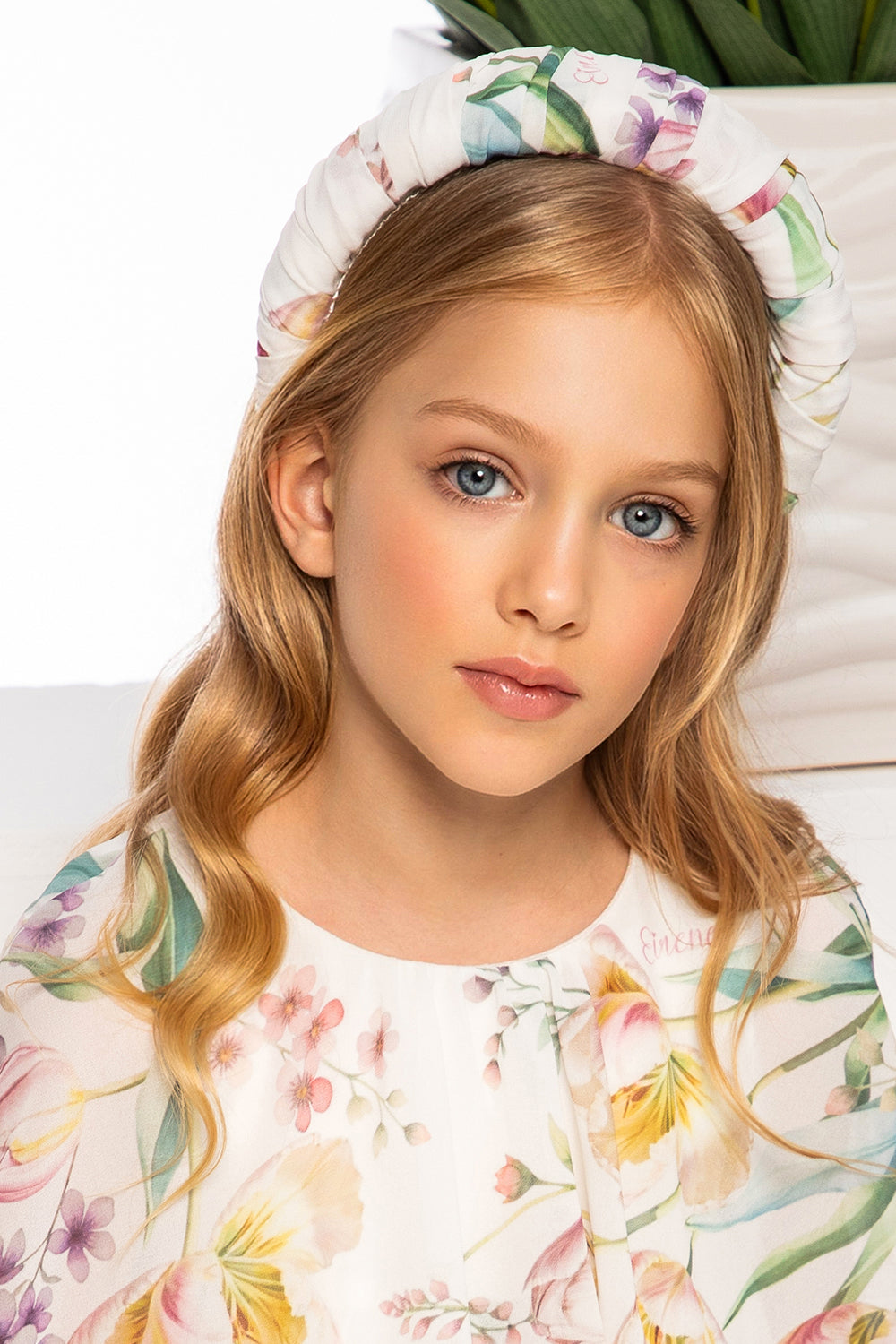 White tulip chiffon headband