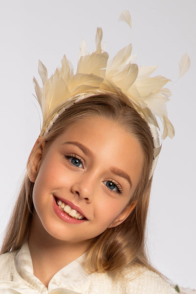 Ivory feather headband