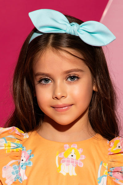 Mint blue ribbon headband