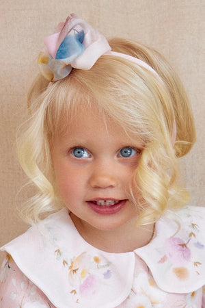 Baby headband with a chiffon flower on top