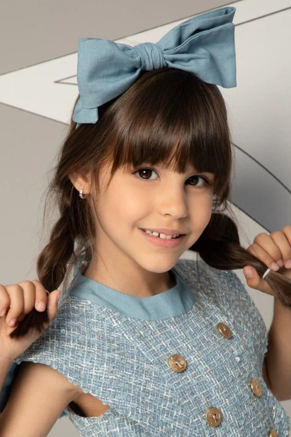 Light blue oversized bow hairband