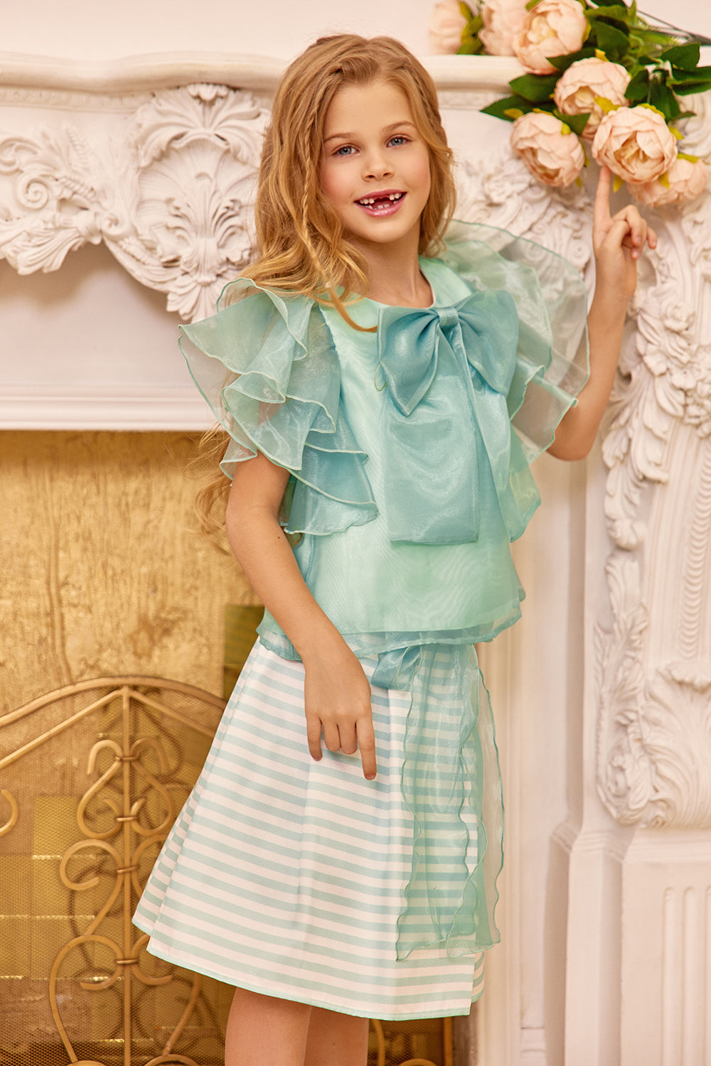 Set tulle skirt and top in mint