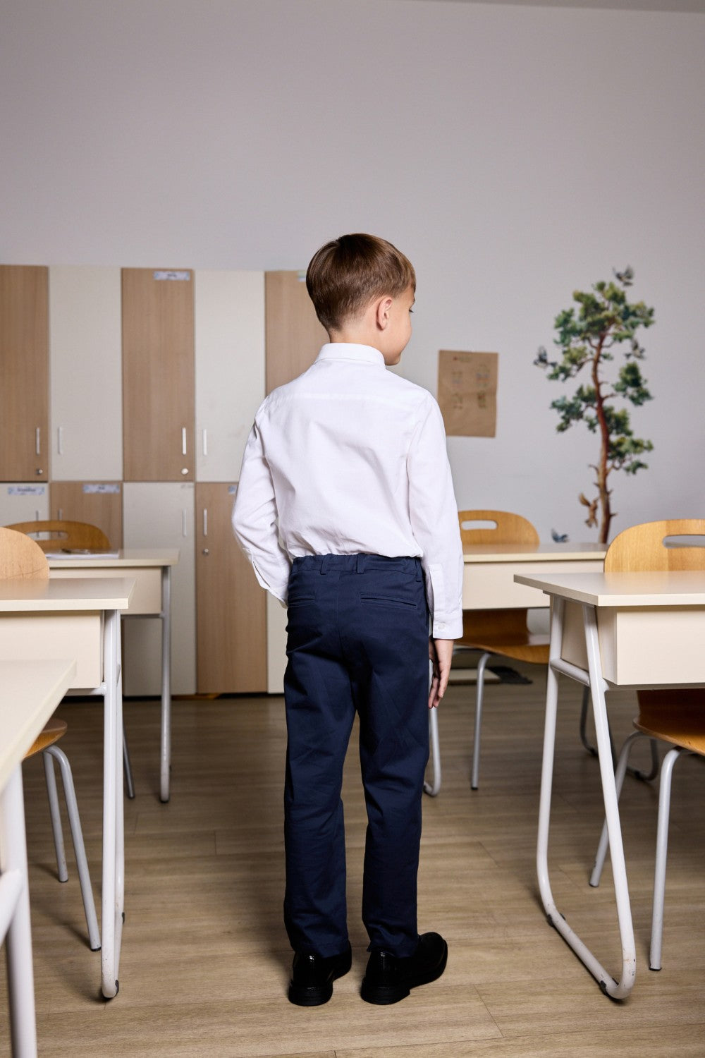 Classic navy chino trousers for little boys with a straight-leg fit