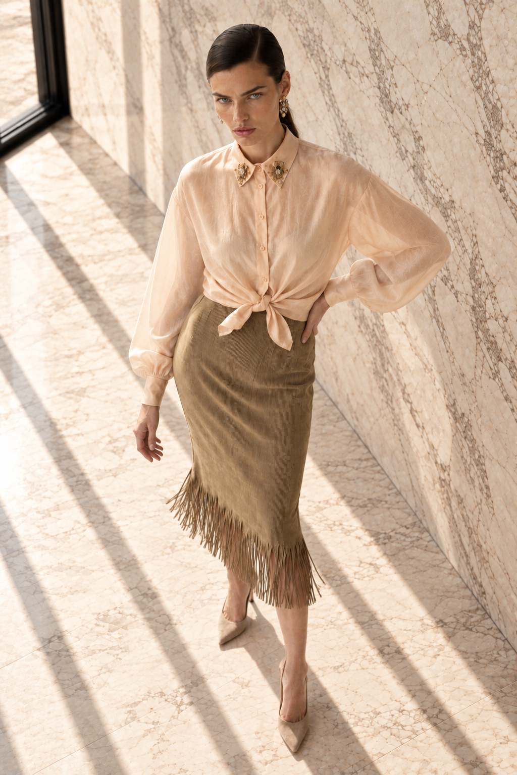 SAVANNA Fringed Skirt