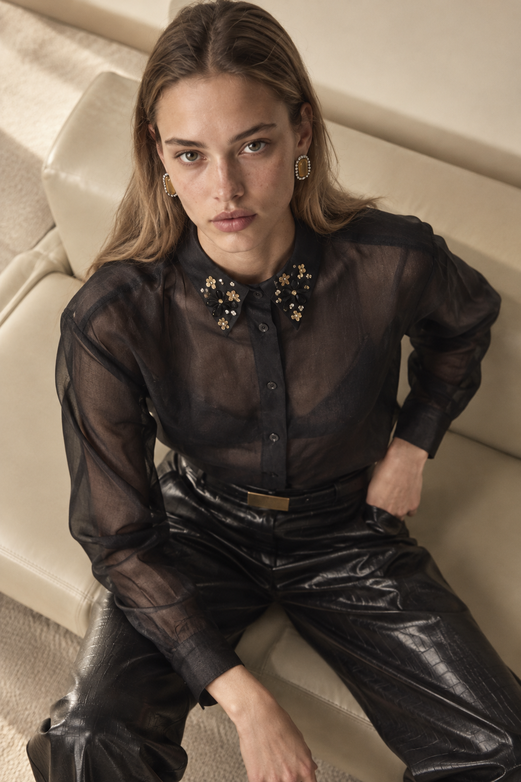 AURELIA Shirt with Decorated Collar