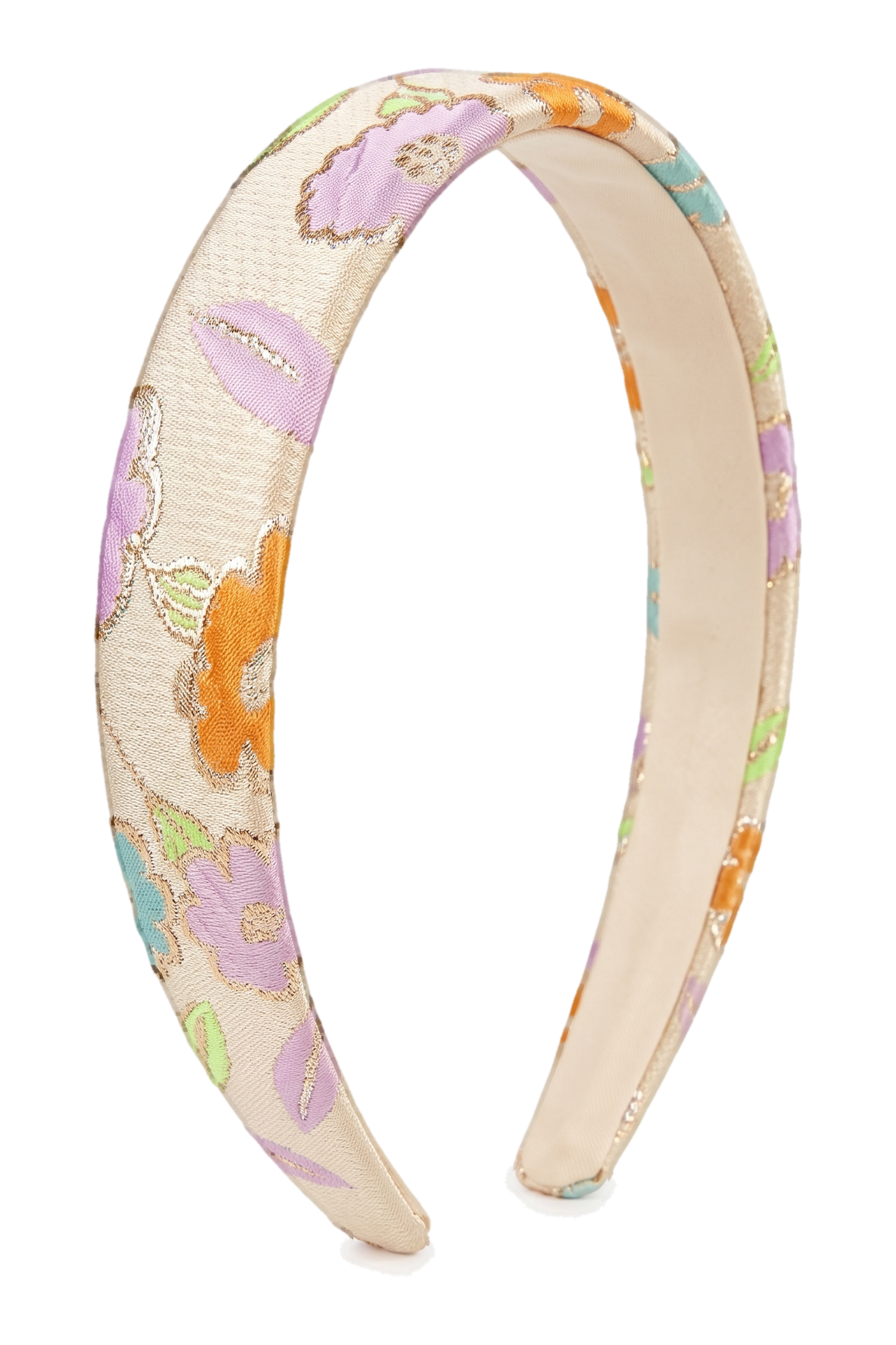 Gold floral jacquard hairband - product view