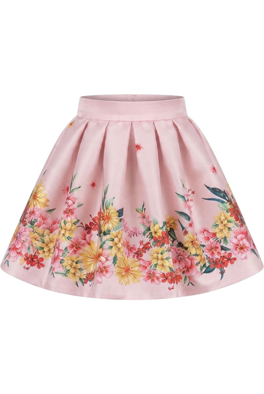 Printed floral bell skirt - product view
