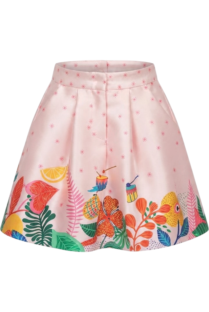Pink Rio skirt with side pockets - product view