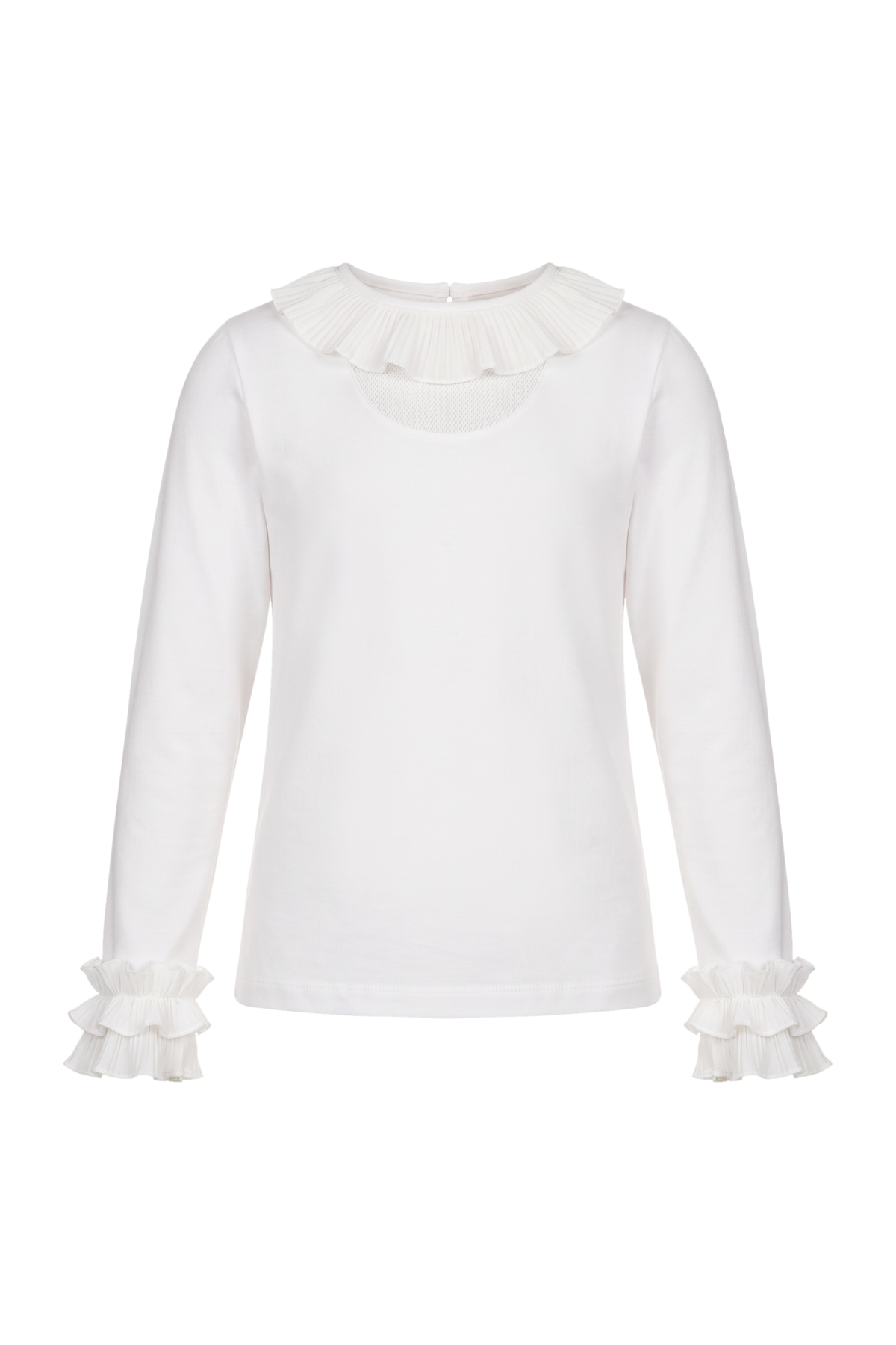 Jersey Top with Pleated Collar and Cuffs - product view