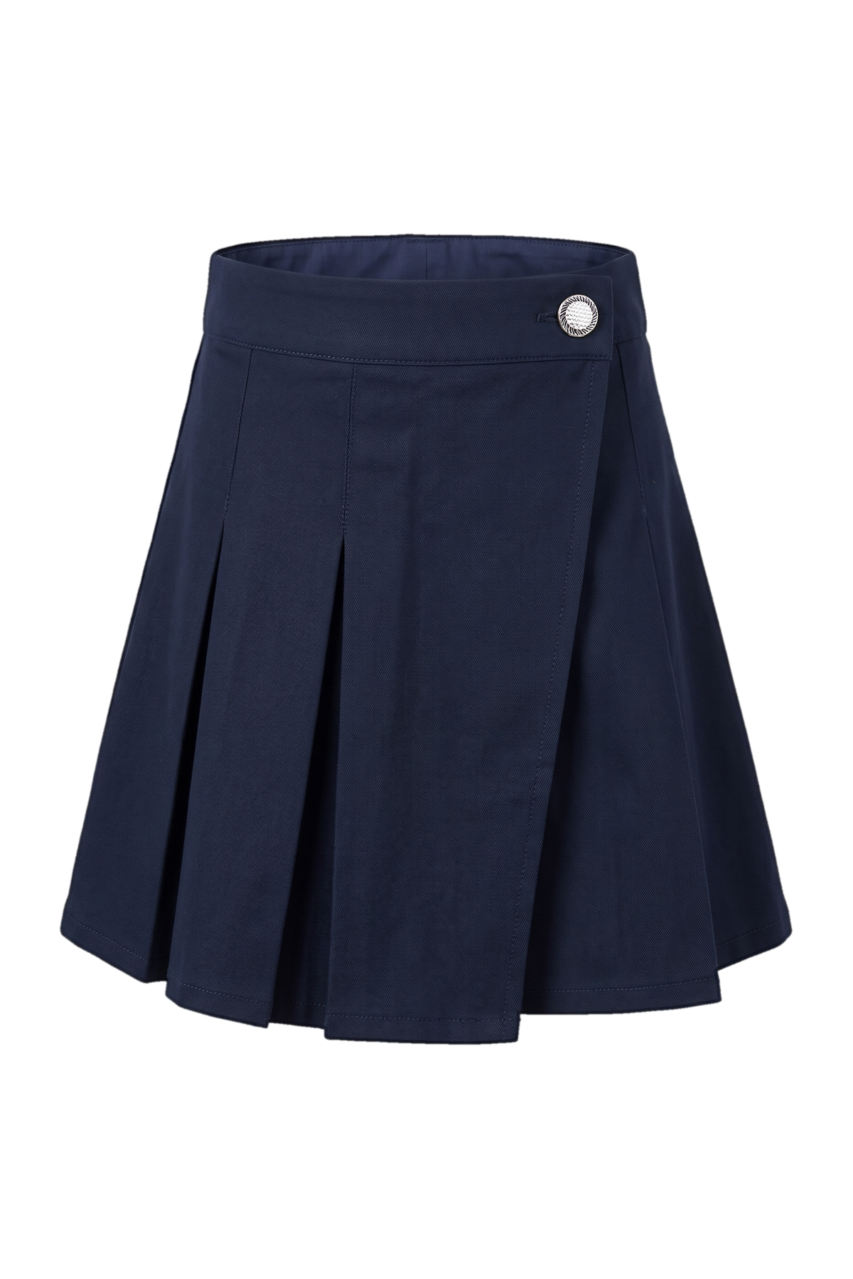 Navy blue skirt with white button - product view