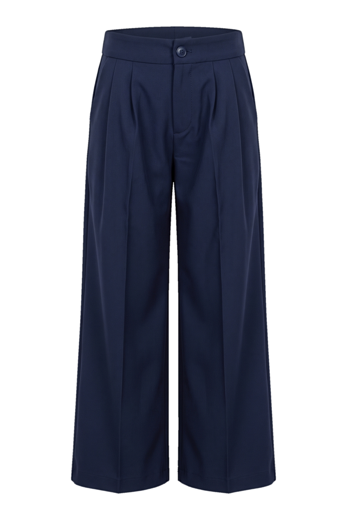 Navy blue wide-leg trousers - product view