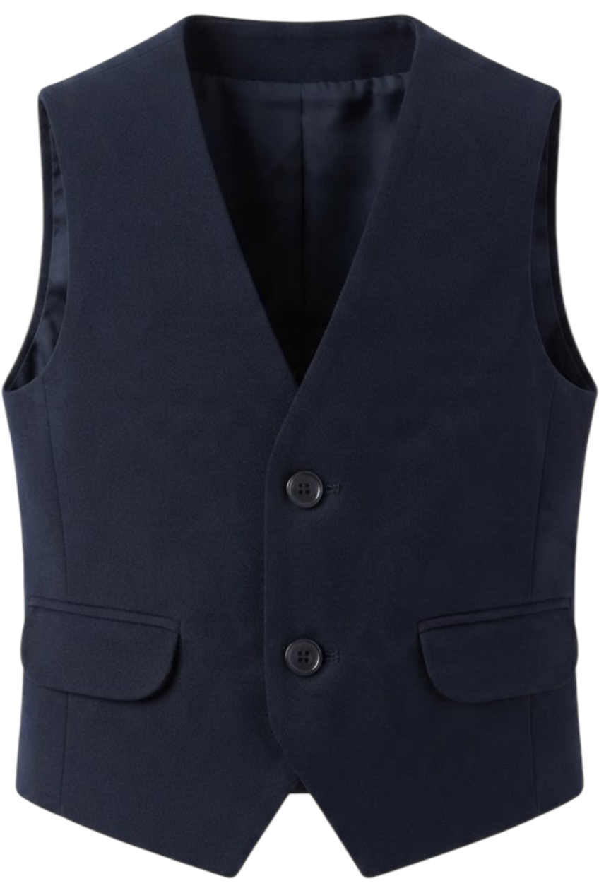 Navy classic-fit waistcoat - product view