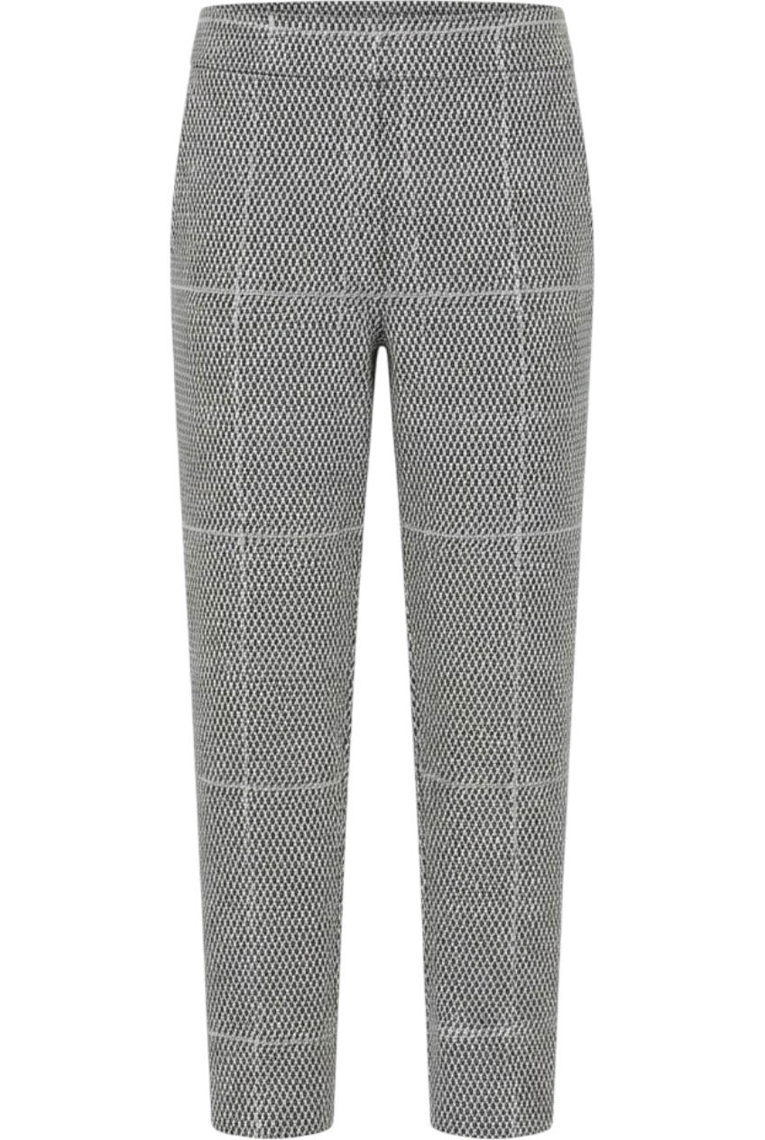 Black and white checked trousers - product view