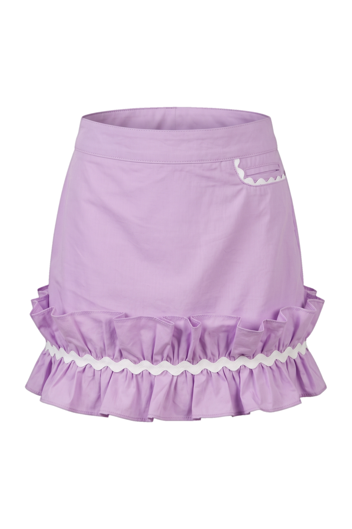 Purple cotton frilled skirt - product view