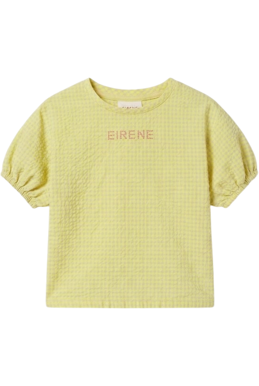 Yellow and beige EIRENE cotton top - product view