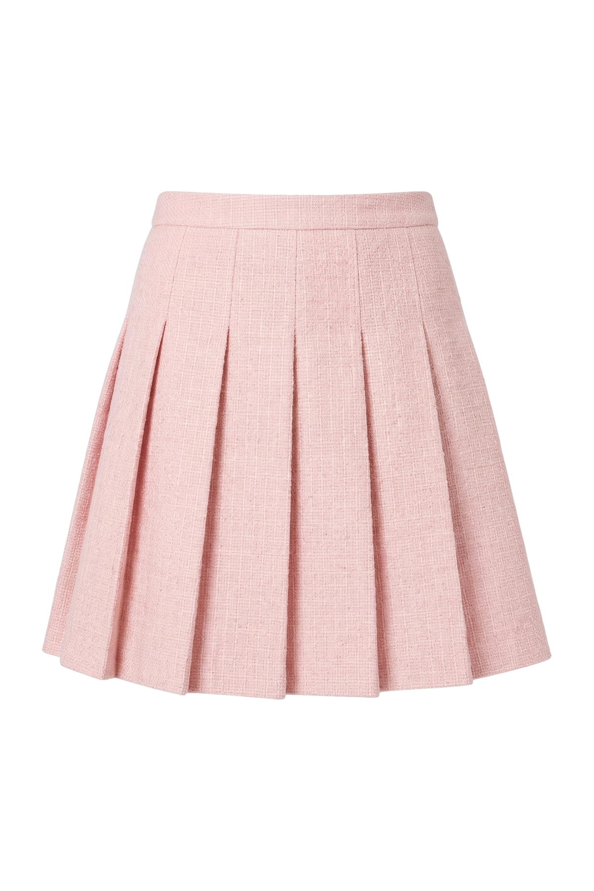 Pink tweed  asymmetrical skirt - product view