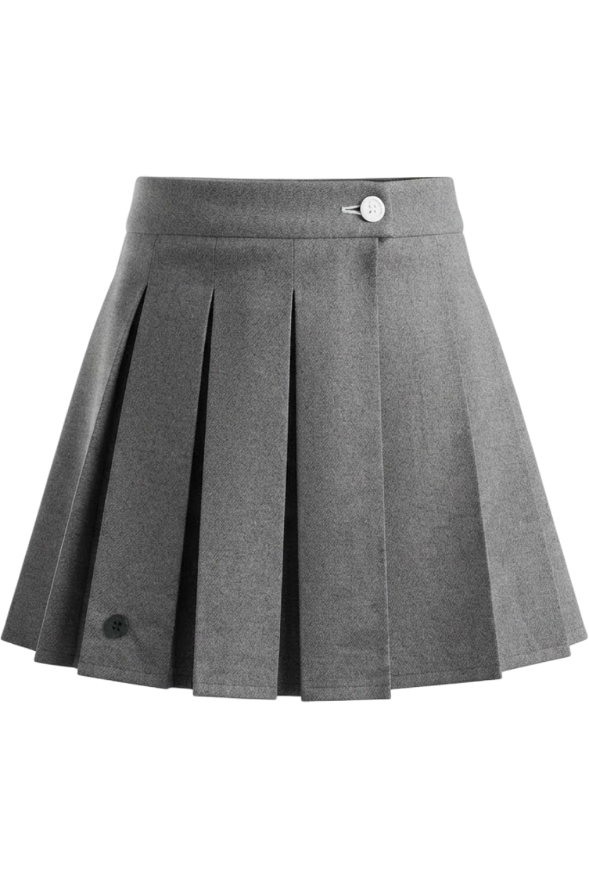 Gray skirt with white button - product view