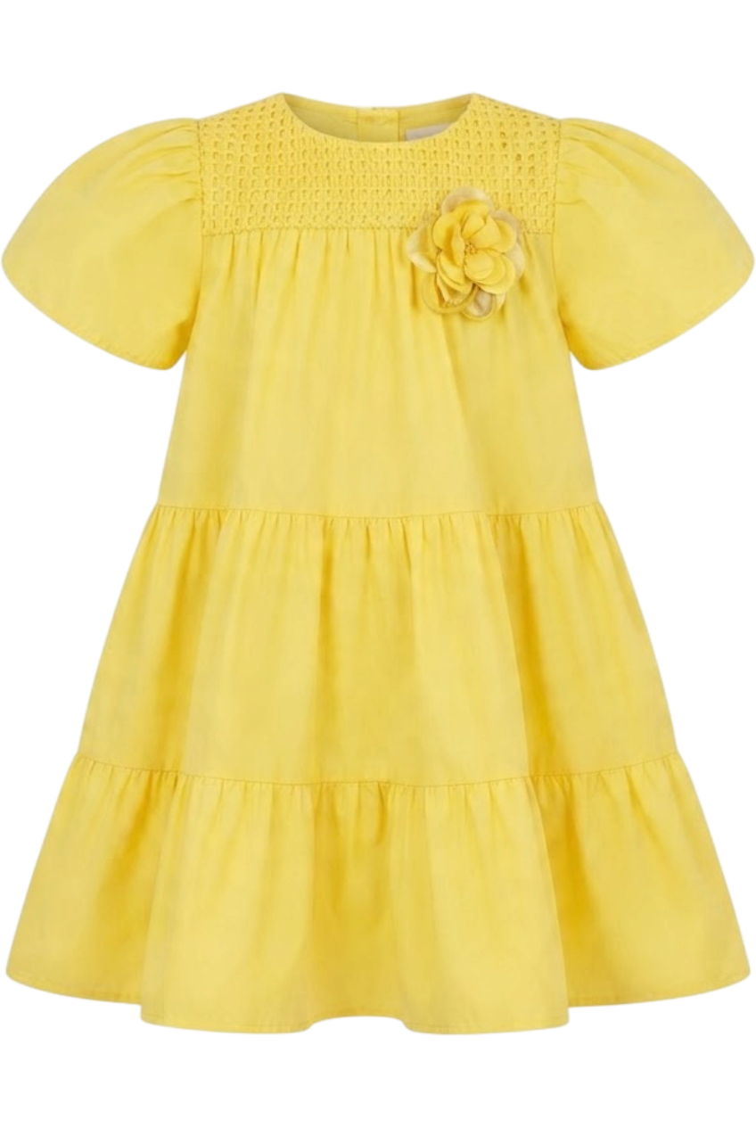 Yellow cotton dress - product view