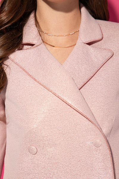 Short pink jacquard blazer