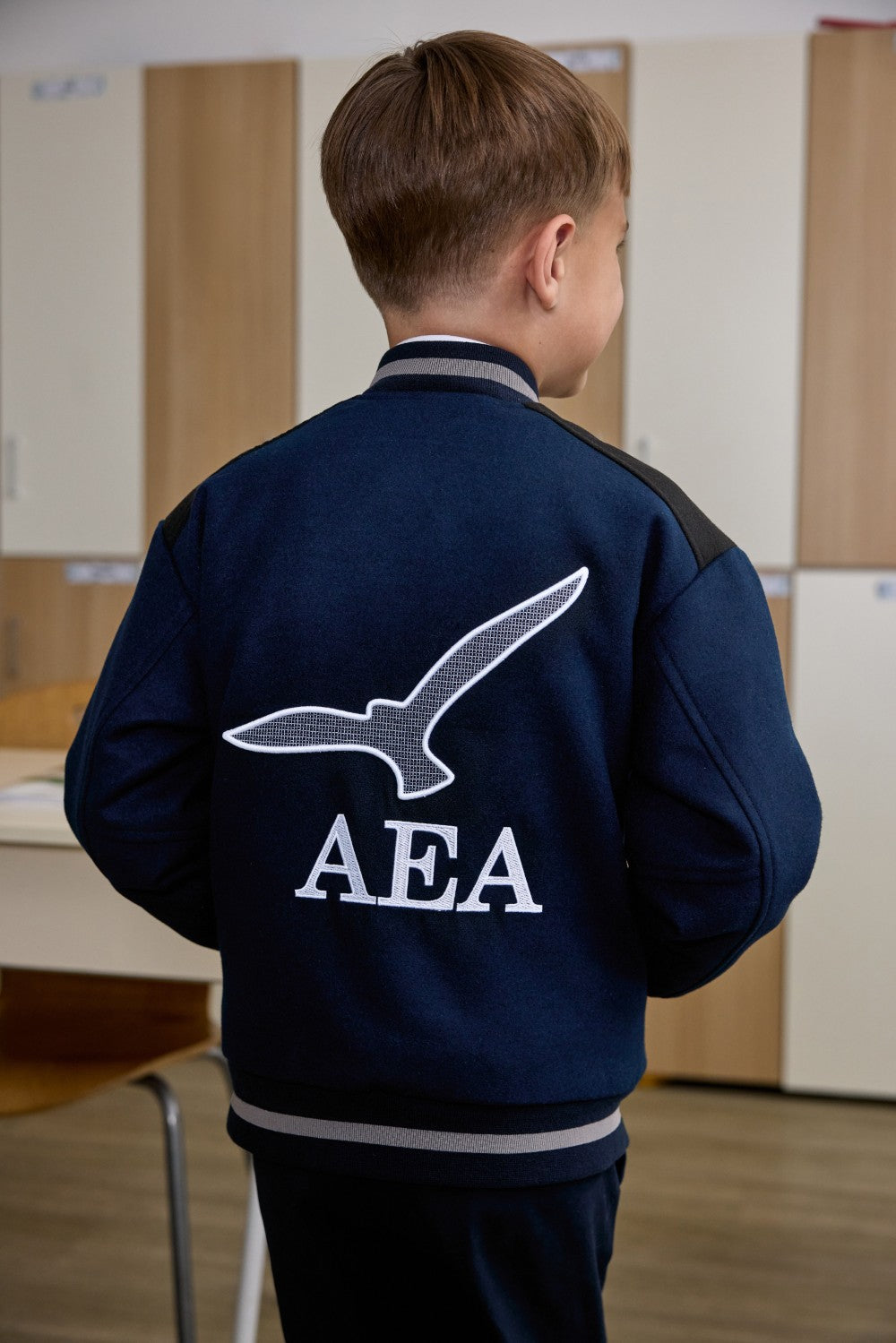 Bomber jacket for little boys with quilted inner lining