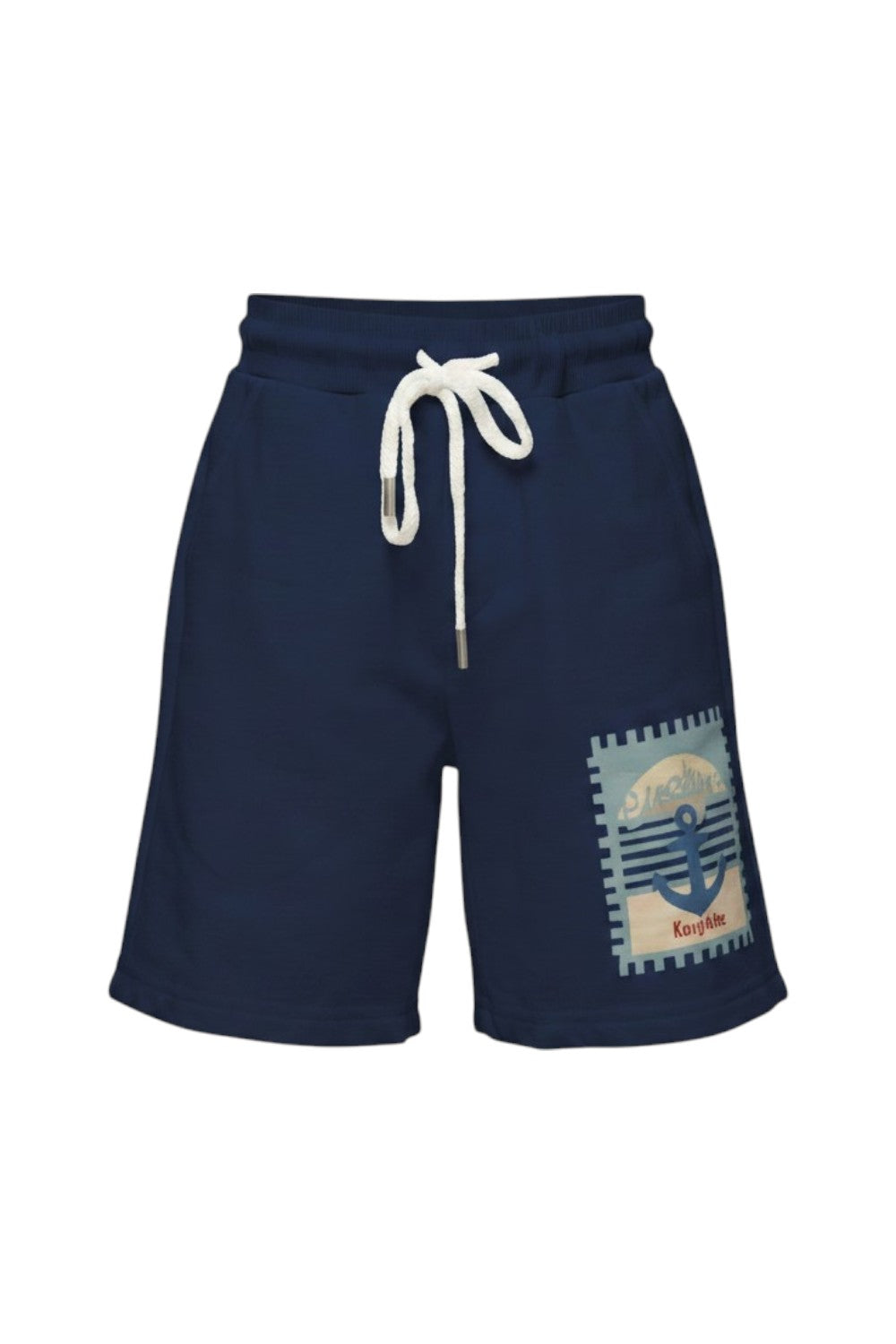 Navy cotton drawstring shorts