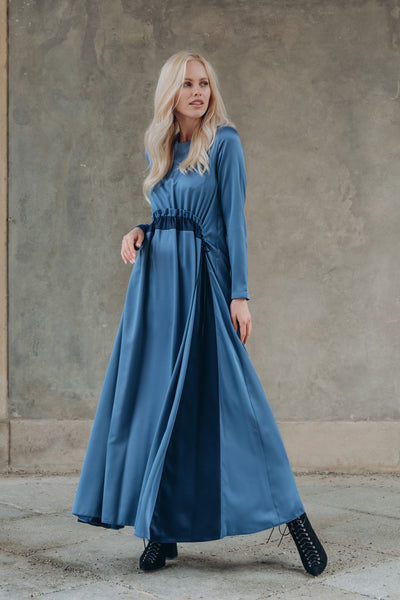 Elegant long blue dress