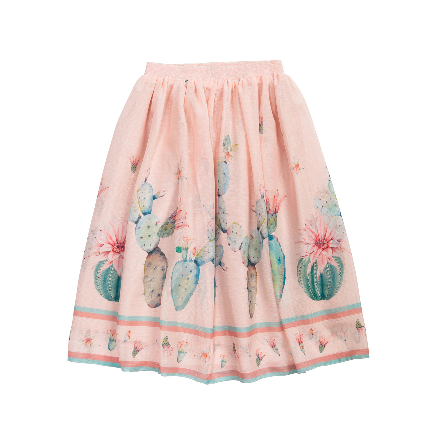 Light pink cactuses and flowers skirt