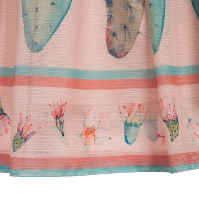 Light pink cactuses and flowers skirt