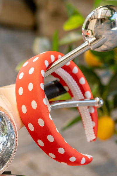 Red and white polka dots padded headband