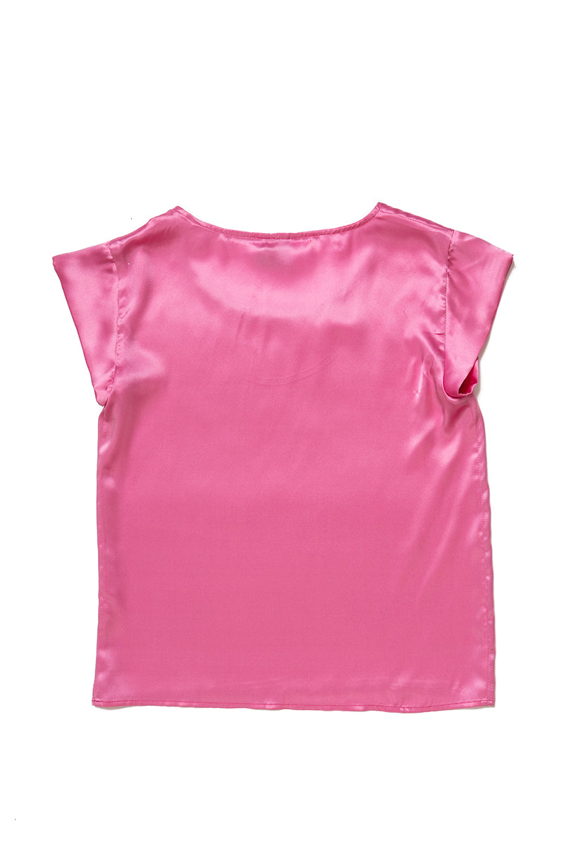 Pink silk top